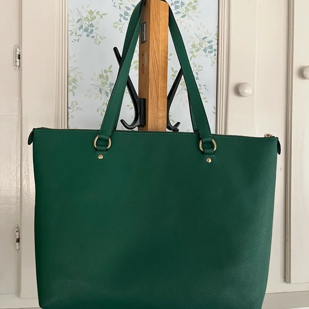 Coach Green Leather Tote - Picture 2 of 6